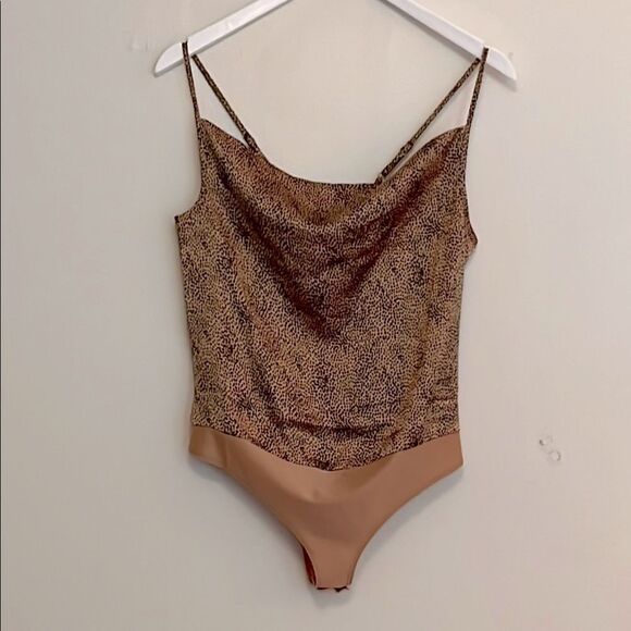 Sincerely Jules for Bandier Women's Tan and Black Bodysuit size small - Picture 1 of 7